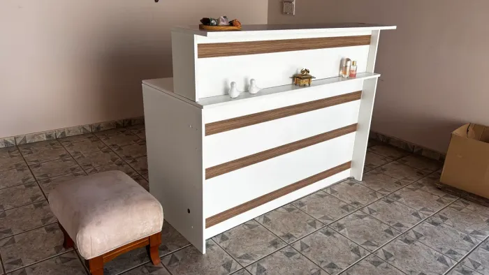 BALCÃO CAIXA MDF BRANCO