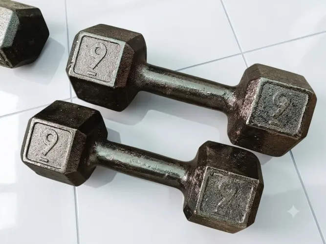 Halteres sextavado 9kg par de ferro Academia treino musculação 