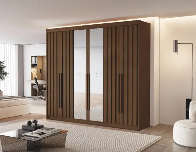 Guarda Roupa Casal 100% MDF C/6 Portas C/Espelho 2.39. Produtos Novos Direto de Fábrica.