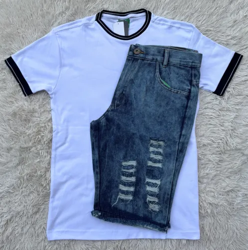 Kit Camisa G e Bermuda Jeans 42