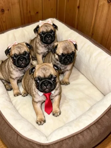 Pug macho com pedigree 