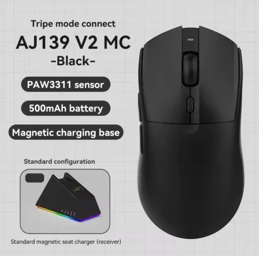 Mouse gamer sem fio Ajazz AJ139 V2 MC