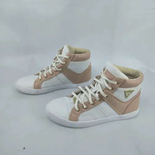 Tênis cano alto feminino guees original 37 BR branco e rosa importado dos EUA