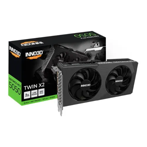 Placa de Vídeo INNO3D GeForce RTX 5050 Twin X2 8GB GDDR6 128-bit N50502-08D6-174071N-NAC