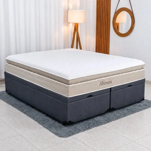 Colchão Queen Espuma Viscoelástica + Base Box Baú rf77