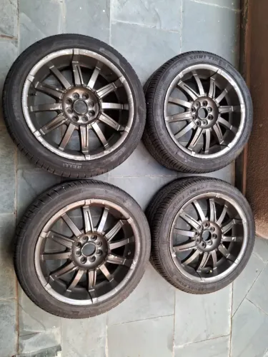 Jogo de rodas VK 274 aro 17 MULTI FUROS + Jogo de pneus 215/45 r17