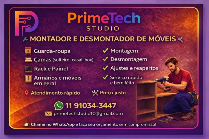 MONTADOR E DESMONTADOR DE MÓVEIS - ATENDIMENTO RÁPIDO