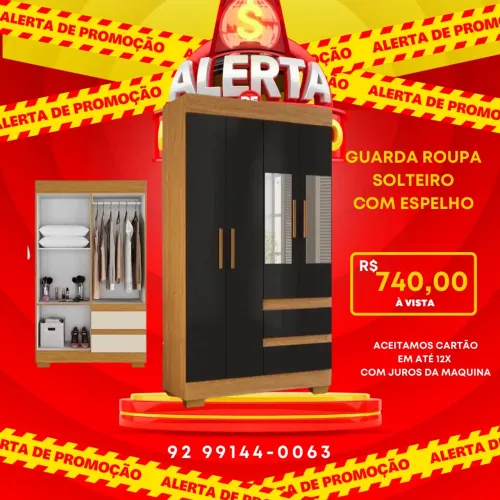 Guarda roupa solteiro com espelho