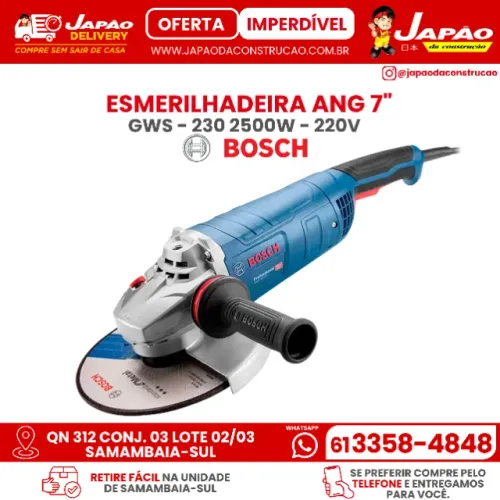 Esmerilhadeira Angular Bosch GWS 25-230 2500W - 220v