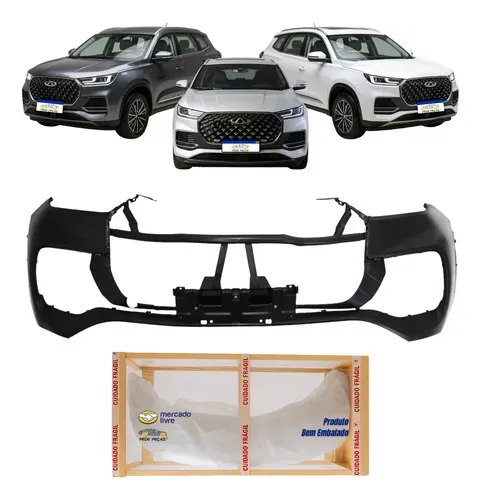 Parachoque Tiggo 8 Pro 2023 2024 2025 2026 Preto Liso Novo Preto