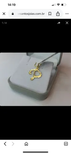 pingente ouro 18 k letra D