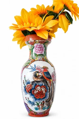 Vaso decorativo oriental de porcelana chinesa