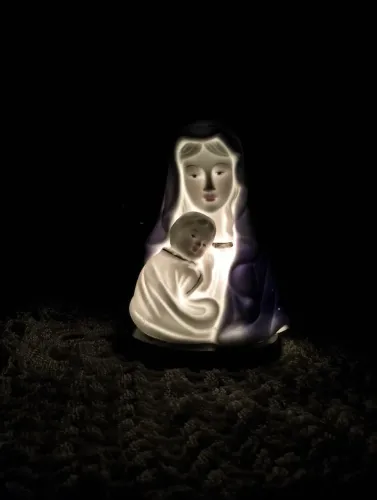 Abajur mãe santíssima e menino jesus