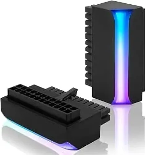 KIT | Adaptador Conector para Placa Mãe 24P ATX ARGB 90 Graus KIT