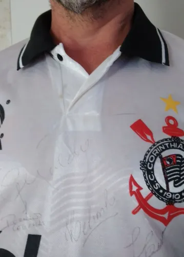 camisa corinthians 1990 original de época autografada
