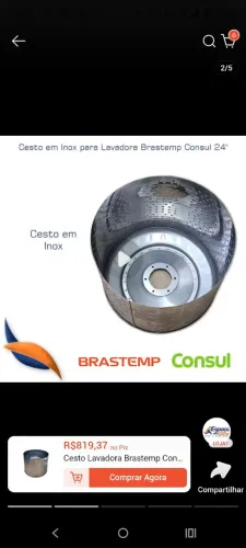 Cesto inox máquina de lavar ideal para churrasqueira ou vaso de plantas