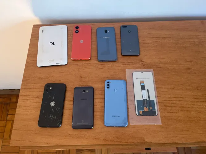 Lote Sucata De Celulares Para Peças Ou Conserto + Tela Redmi 9A Nova