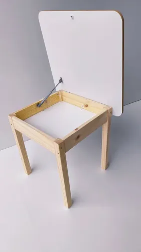 Mesa Escrivaninha Atividades com Baú Armazenamento Interno MDF e Pinus
