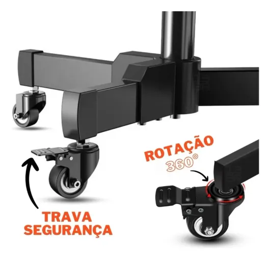 Suporte TV de chão 19BR modelo Rack, preto, em excelente estado (usei bem pouco)