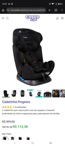 Cadeirinha Progress<br> 5 avaliações