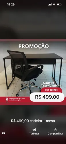 Kit cadeira + mesa 1,20mt ( novo )