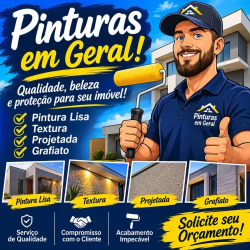 Pinturas : grafiato, projetado, pintura lisa, cimento queimado.