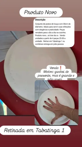 Vendo pratos novos para restaurante sem marcação louça pesada.