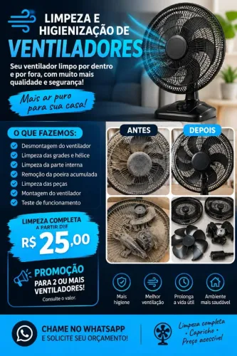 Limpeza interna e externa de ventiladores