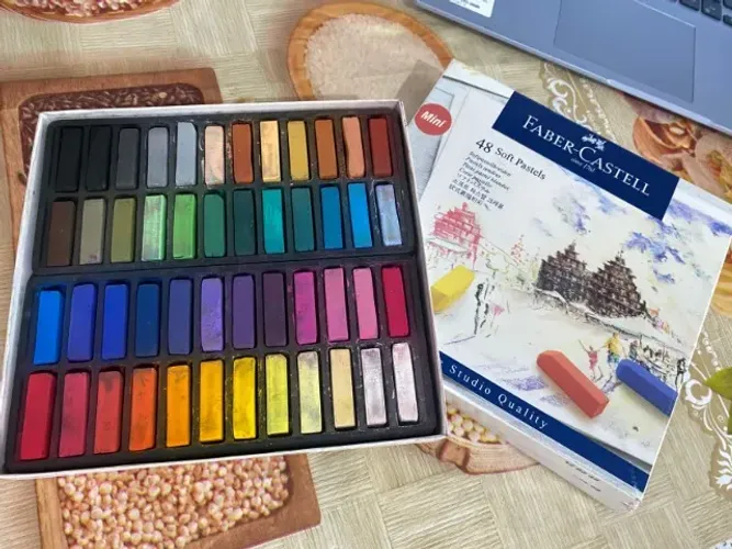 Mini giz pastel seco faber castell 48 cores