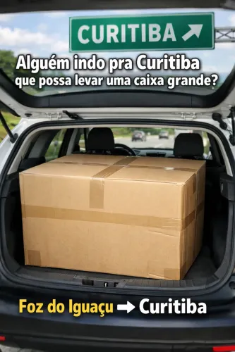 Alguém indo de Foz do Iguaçu para Curitiba que possa levar uma caixa grande? 