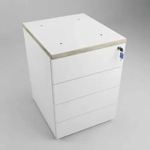 Gaveteiro Volante Para Escritorio Com 4 Gavetas - Madeira Super Resistente
