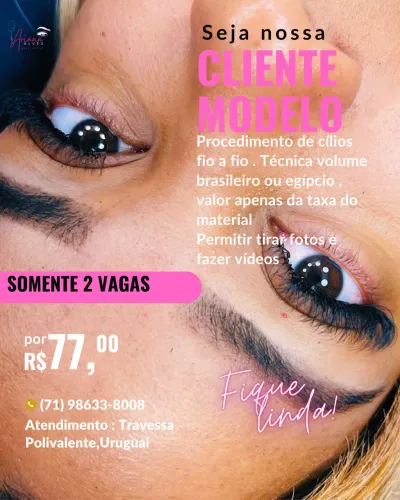 2 VAGAS para CLIENTE / MODELO 