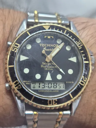 Relógio TECHNOS SKIDIVER PROFESSIONAL CHRONOALARM - DÉCADA DE 80