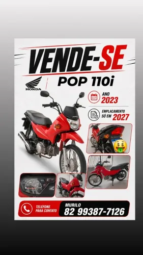Honda Pop 110 i 2023. Contato ( murilo) *