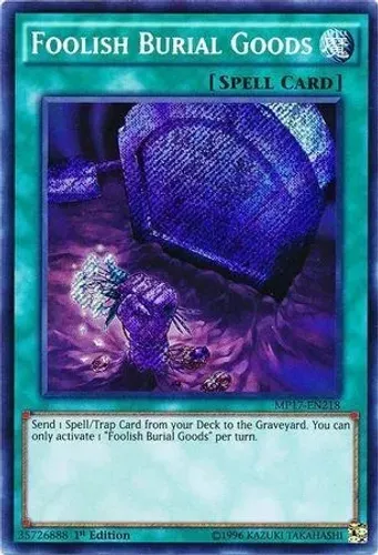 Yugioh!!! Foolish Burial Goods MP17-PT218 Secret Rare