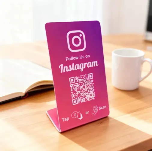 Placa e Adesivo NFC tap para Google e Instagram