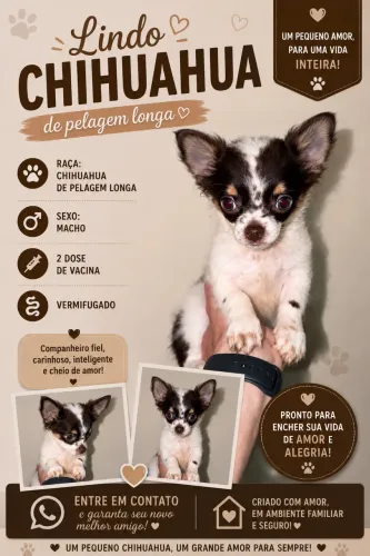 Chihuahua de pelo longo - chocolate