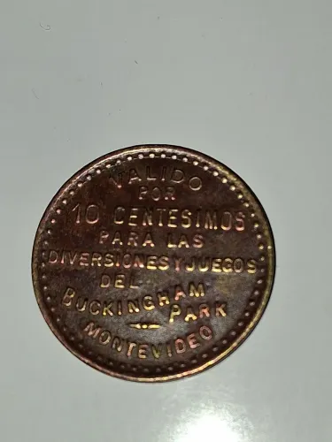 Antiga ficha de parque de diversões de Montevideu  em excelente estado de conservação 
