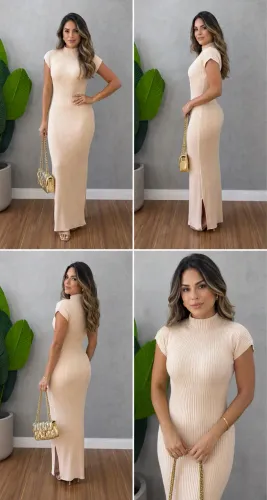 Vestido tricô modal