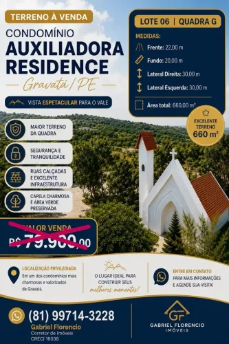 GC OPORTUNIDADE | GRAVATÁ| LOTES | 660 M² | VENDA