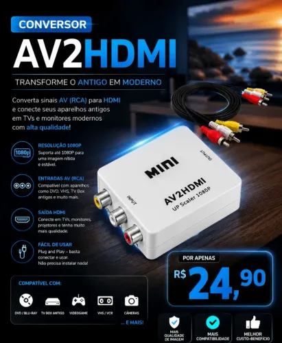 Conversor AV para HDMI