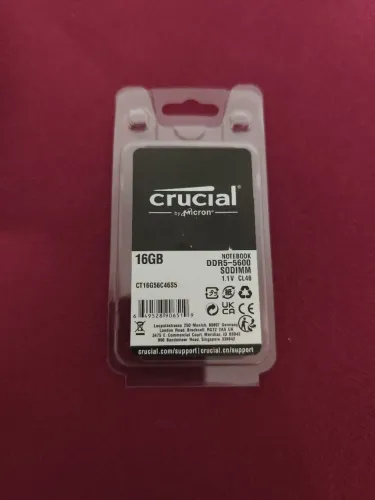 Memoria Ram Para Notebook Ddr5 16gb 5600mhz C146 Crucial Ct16g56c46s5 Sodimm Preto