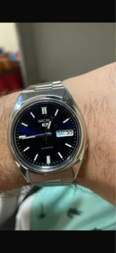Seiko 5 Snxs77k Azul Calendário Duplo Automatico