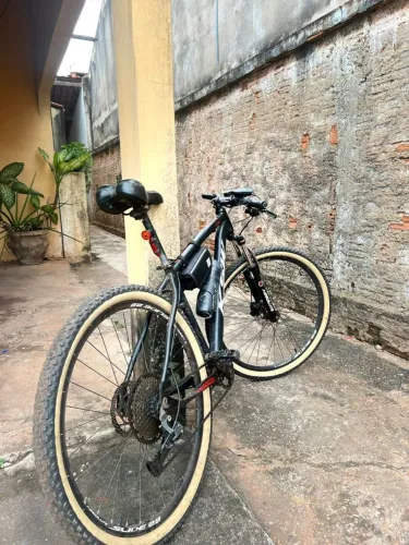 bicicleta aro 29 ksw 12v suspensão c trava freio hidráulico