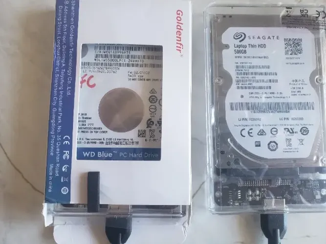 Disco rígido 500gb com case transparente novo - Com adaptador para celular