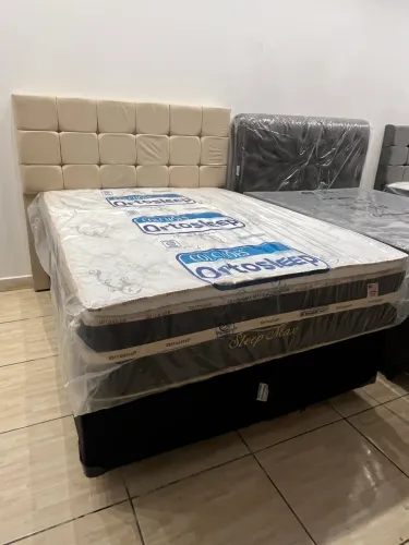 Colchão casal com molas ensacadas individual mais cama box.