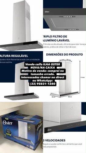 Vendo Coifa de Ilha Oster