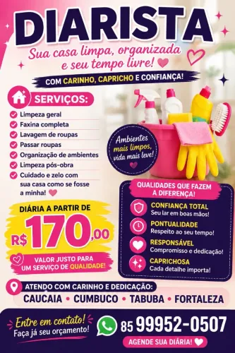 ? DIARISTA - LIMPEZA COM CAPRICHO E QUALIDADE! ?