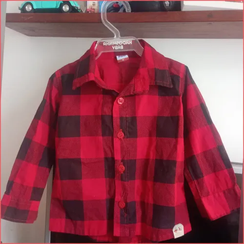 Camisa xadrez infantil manhã longa, São João 
