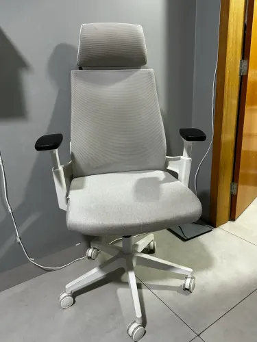 Cadeira Ergonômica Reclinável NR17 Elements Helene Branca/Cinza